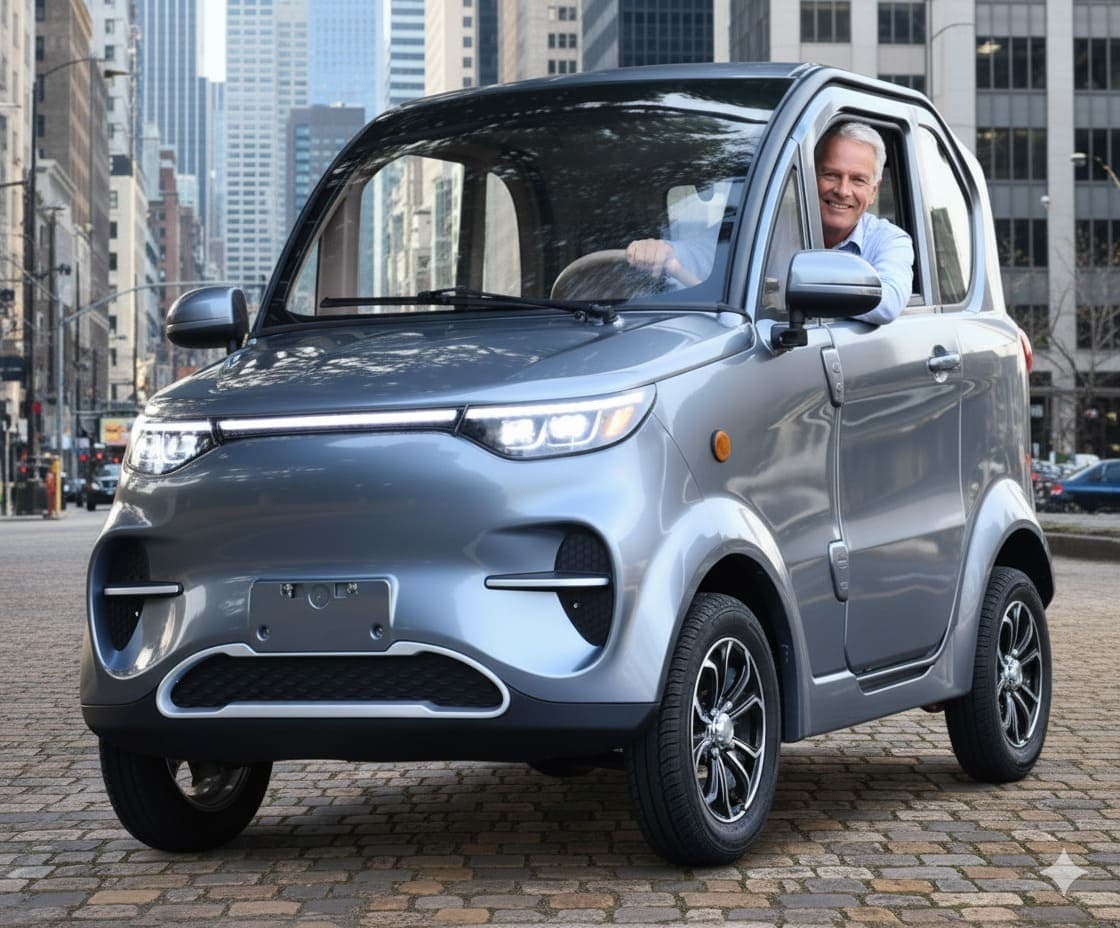 Kabinenroller Flow - Fährt sich wie ein kleines Auto. Heizung, Scheibenwischer, voller Komfort.