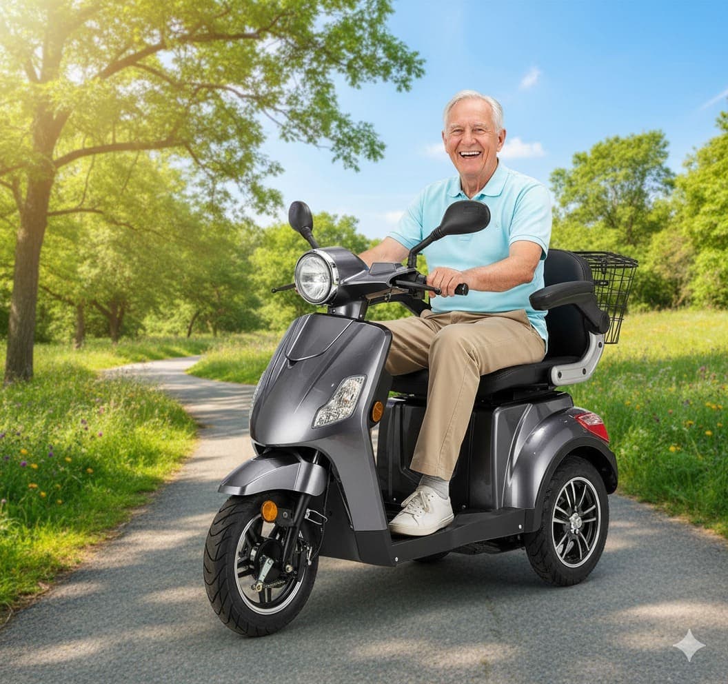 E-Mobil Vita Care 1000 - Wendig durch enge Gassen, bis zu 90 km weit. Ihr Begleiter für den Alltag.